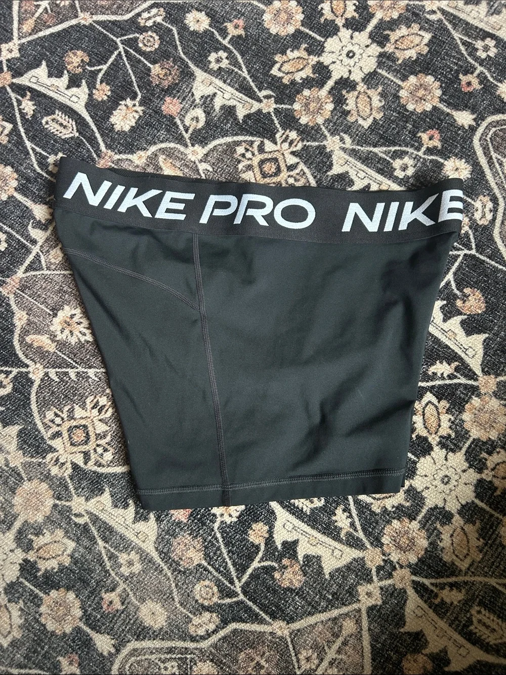 Nike Black Pro Compression Athletic Shorts with White Swoosh